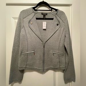 White House Black Market Gray Knit Blazer Women’s Size Medium